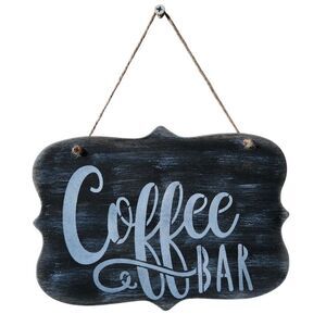 Coffee Bar white black rustic farmhouse kitchen decor handmade sign